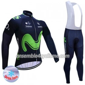 Tenue Maillot M/L + Collant à Bretelles 2017 Movistar Team Hiver Thermal Fleece N001